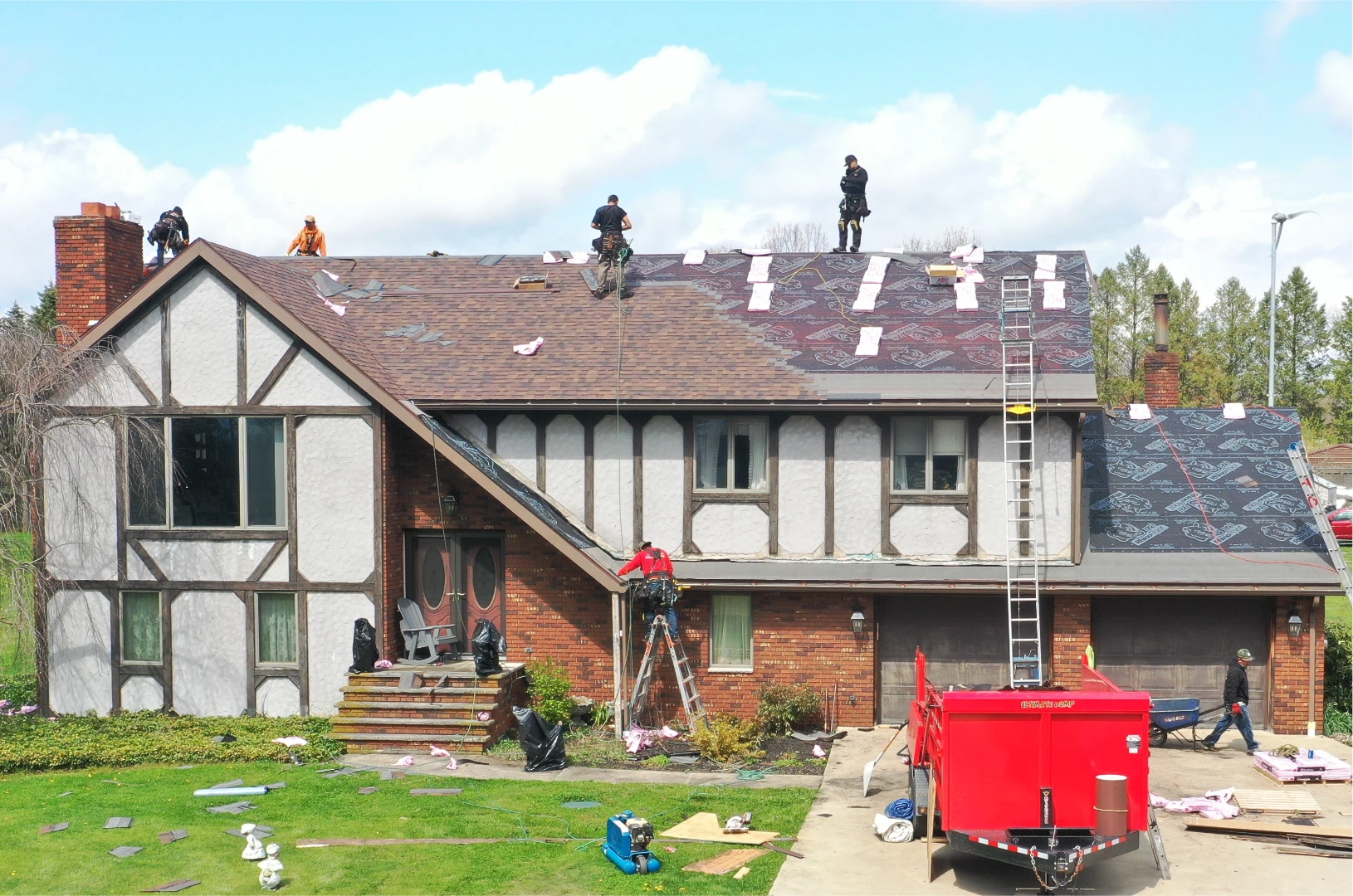 TC Roofing Pros crew installing a residential roof in Northeastern PA